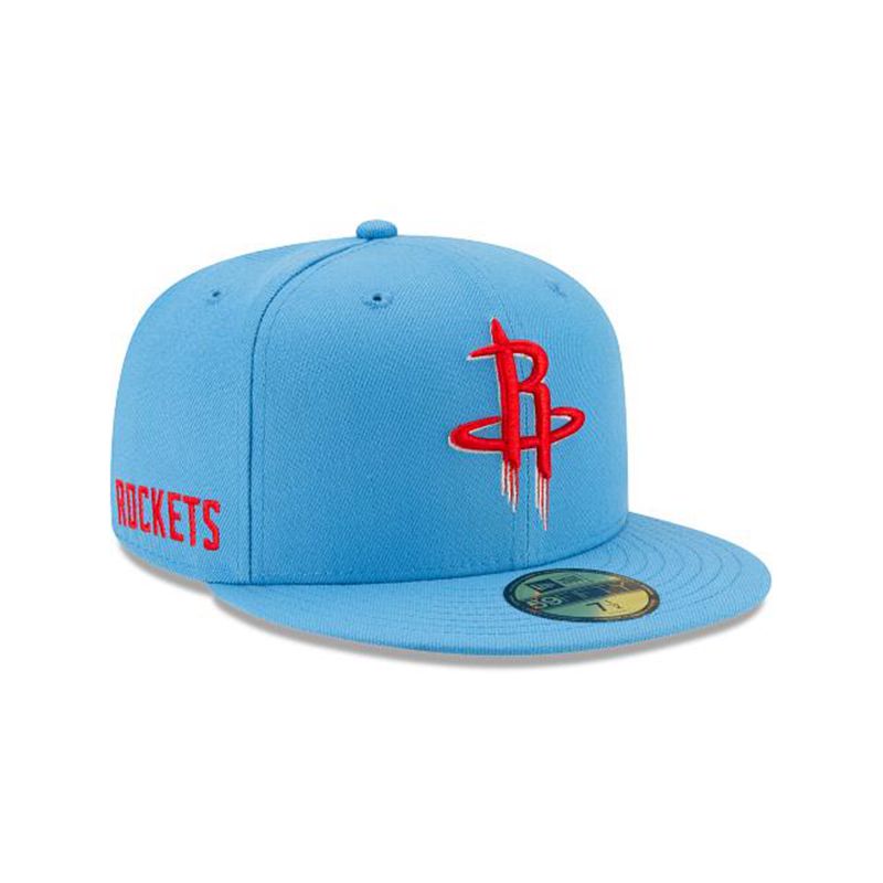 NBA Houston Rockets City Edition Alt 59Fifty Fitted (ONR4272) - Blue New Era Caps